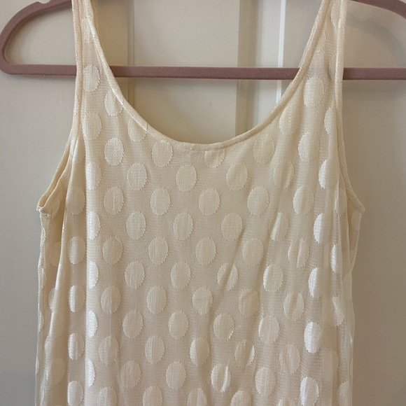 Alice + Olivia Circle Sheath Dress Ruffle Bottom Beige Cream Size Small - Picture 5 of 5